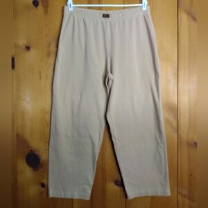 White Stag Cotton Knit Cropped Elastic Waist Pull On Pants